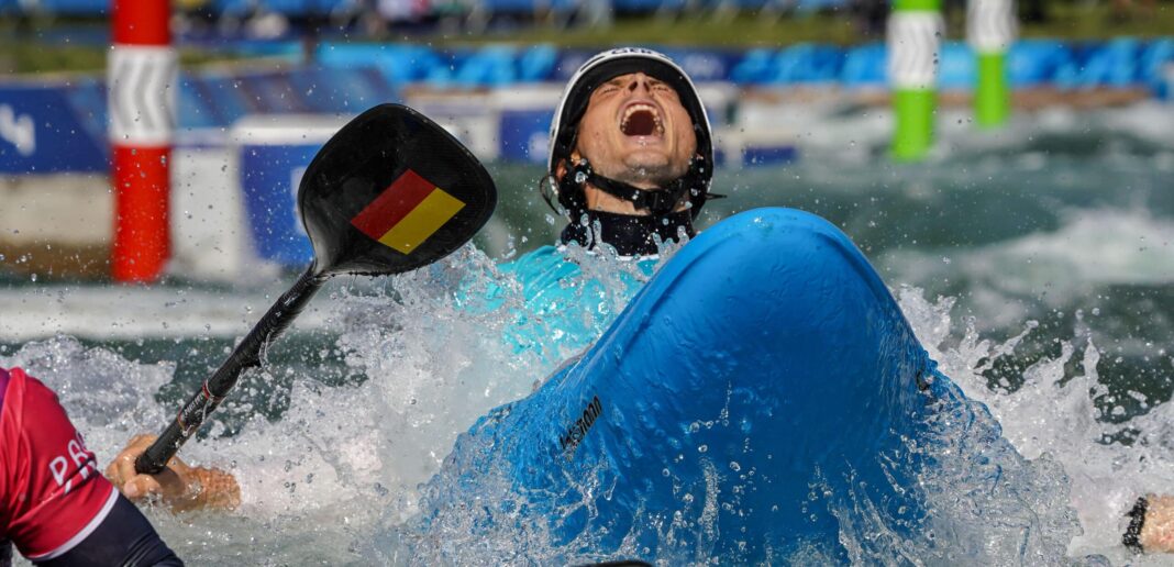 Noah Hegge gewann in Paris seine erste Olympische Medaille. Im Ziel freute er sich ungemein.